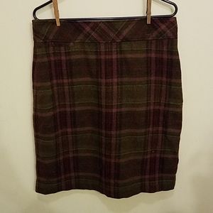 Plaid wool skirt